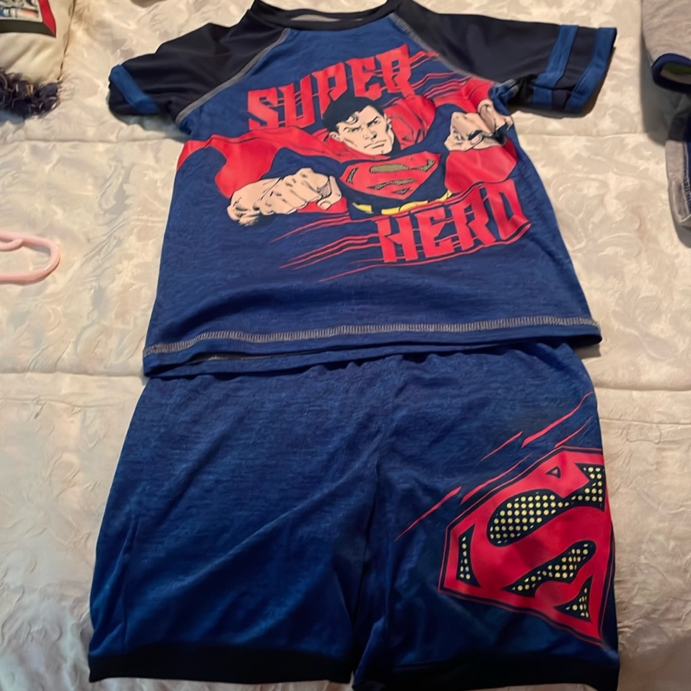 Two piece Superman jersey set